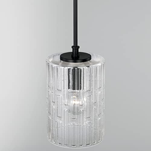 Окачен лампа Capital Lighting 341311MB Емерсън с Преходна Релефни, Стъклен Цилиндър с затравкой, 1 Лампа с мощност 100 W,