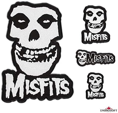 Нашивка The Misfits - Бродирани Малина Илюзорен Череп - Ленти С логото на пънк-рок-група - Ужасна пънк-музика - Бродерия