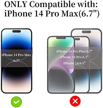 PUKMCX 2 опаковки, съвместими с предпазно фолио за екран на iPhone 14 Pro Max, огледало с пълно покритие, anti-spyware, Антисинее,