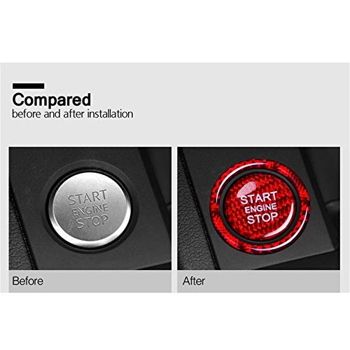 предястие От Въглеродни Влакна Бутон за Включване Стартиране на двигателя Рамка Стикер Накладки за Audi A3