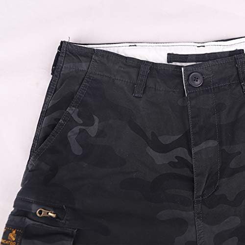 Мъжки Класически Панталони-Карго Свободно Намаляване с множество джобове Камуфляжного цвят от Плътен памук