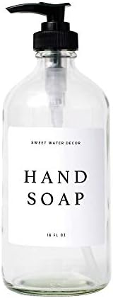 Прозрачна Стъклена банка за Сладка вода | Опаковка за сапун за ръце | Бутилка за Еднократна употреба за 16 мл с помпа | Бяла
