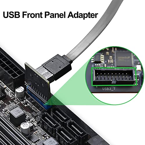 Адаптер за предния панел Murose USB (2 бр), Жак за предния панел MUROSE USB 3.1 с 19 на контакти с 3.1 Type-C, Такса USB 3.1
