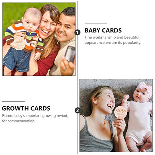 TOYANDONA 12 бр. дървени карти с месечни, издълбани кръгове на дървен диск, обявяване на бременността, подпори за фотосесия в душата на детето
