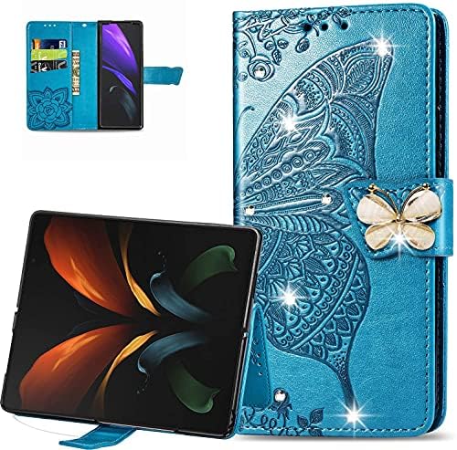 Малка чанта-портфейл за Samsung Galaxy Z Fold3 5G, с отпечатан под формата на Кавайной 3D пеперуди, Тънки Флип от