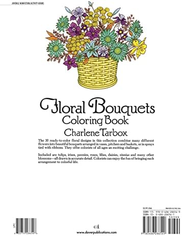 Книга Dover Publications, Оцветяване На Цветя Букети