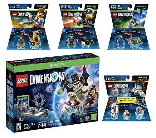 Стартов комплект Lego Dimensions + The Lego Movie Емет + Бени + Забавни комплекти Лошото ченге + Portal 2 Level Pack за Xbox One