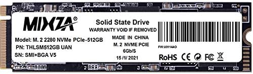 Твърд диск MIXZA 512GB NVMe PCIe Gen3x4 8Gb / s M. 2 2280 3D NAND 350 Terabyte-Висока производителност кеш SLC Със