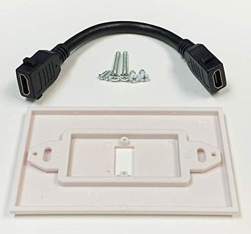 iMBAPrice (опаковка от 2 броя), Стенни панела с косичкой HDMI, 1 порт - Поддръжка на 4K, 3D и с декор от 2