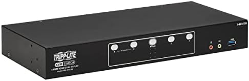 4-портов HDMI KVM switch Трип Lite, за управление на четири устройства с два монитора, компютъра преминете на видео