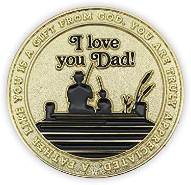 Монета на баща си, в знак на признателност обичам те, татко, Златна монета на повикване, подарък под формата на джобна монети от Притчи 20: 7 за мъже, уникална идея за п?