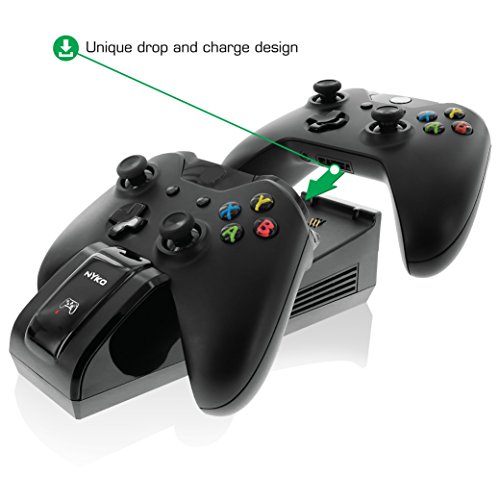 Високоскоростно зарядно/зарядно устройство Nyko Dual Charge Base контролери за Xbox One /Xbox One S с Две Сверхбыстрое Перезаряжаемыми Батарейными блокове
