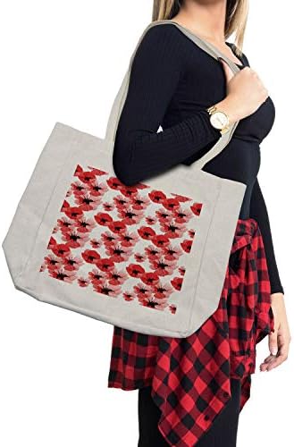 Пазарска чанта Ambesonne с цветен модел, Ретро Полутоновый ефект mac-ове, Плодородие и Вечен Живот, Екологично Множество