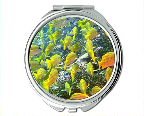Огледало, Компактно огледало, Карманное огледало в теми червена риба, джобно огледало с увеличение 1 X 2X