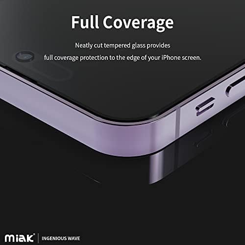 защитно фолио от закалено стъкло miak Privacy, която е Съвместима с iPhone 14 ProMax, 2 опаковки, Пълно Покритие, Антишпионский