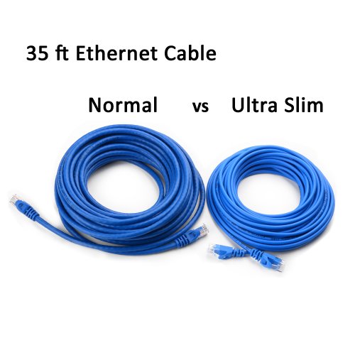 Кабела е на стойност 10 gbps, без Довършителни, ултра-тънък Ethernet кабел Cat6 с дължина 50 метра (Тънък кабел Cat6) син
