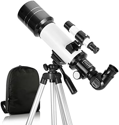 Телескоп, 70 мм Апертура 400 мм Астрономически Телескоп-Рефрактор с Затваряне на AZ за Възрастни и Деца, Начинаещи - Телескоп