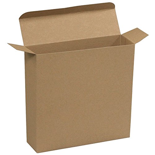 Картонени кутии с обратна подверткой, 7 1/4 x 2 x 7 1/4, Крафт опаковка (250 броя)