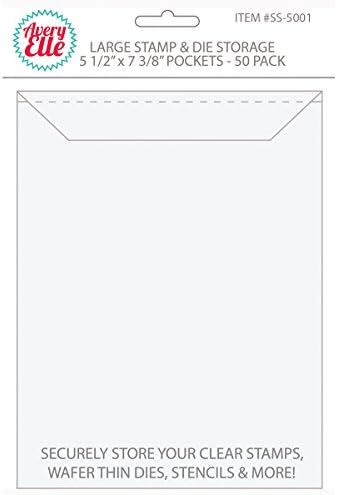Джобове за съхранение на печати Ейвъри Elle SS-5001 50 /Pkg, Големи 5 ½ x 7 3/8 , бял / прозрачен, В една опаковка