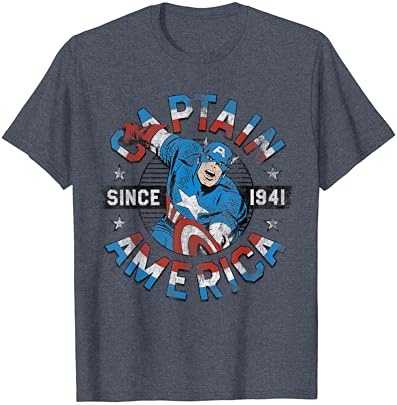 Реколта Тениска на Marvel Отмъстителите С Комикс Герой Капитан Америка С 41 г.