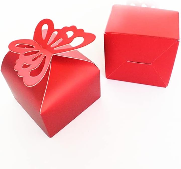 CUJUX 50 бр. Единни Хартиени Подаръчни кутии за бонбони, Сгъваеми аксесоари за Сватба, рожден Ден, Направи си сам (Цвят: A Размер: 1)