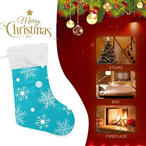 Коледни Чорапи под формата на Акварельной Снежинки, Големи Коледни Чорапи за Коледното Трапезария, Елха, Камина, Окачени