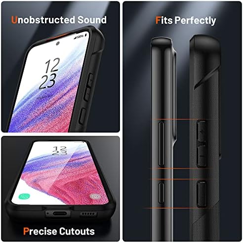 Niopiee за Samsung Galaxy а a53 5G Ultra Case Сверхпрочный устойчив на удари Защитен калъф с предпазно фолио от закалено
