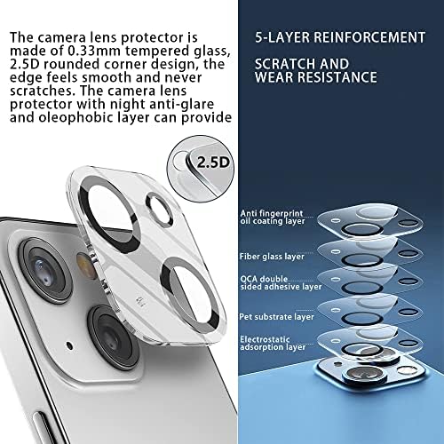AOOMO [3 комплекта протектори за обектив за камера, съвместими с iPhone14 Pro / 14 Pro Max, защитен слой
