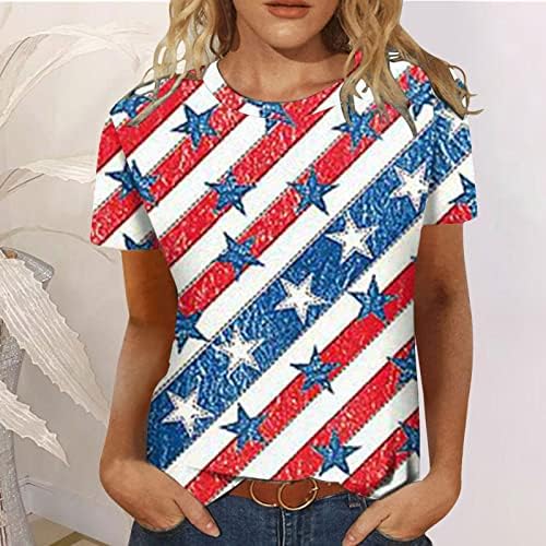 Однотонная Дамска Тениска с дълъг Ръкав в опаковката на Деня на Независимостта за Жени, Летни Ризи с Принтом