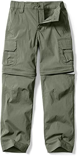 CQR Детски Младежки Туристически Панталони-Карго, бързо съхнещи Сгъваеми Панталони с ципове UPF 50+, Панталони за