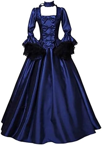 Жена винтажное рокля ZEFOTIM на Хелоуин, рокля наметало на вещица с качулка, ръкав-тромпет, средновековна сватбена рокля, рокля