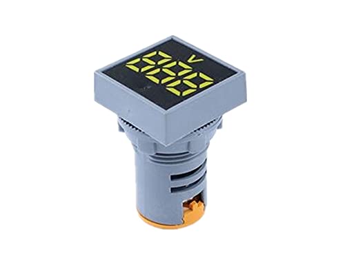 GEAD 22 мм Мини Цифров Волтметър Квадратен ac 20-500 В Волта Тестер за напрежение на електромера Led Лампи Дисплей (Цвят: жълт)