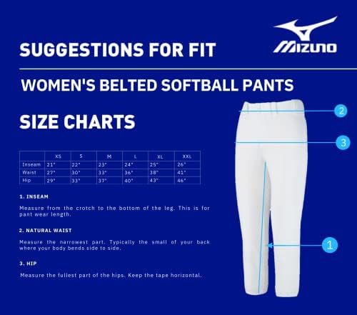 Панталони за софтбол Мизуно Adult Women с колан и ниски засаждане Fastpitch за софтбол