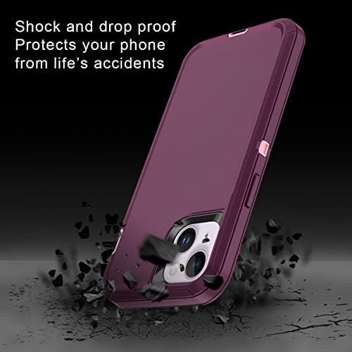 Калъф I-HONVA за iPhone 14 Plus, Удароустойчив, защитен от прах и падения, 3-Слойная защита на цялото тяло [Без защитно фолио
