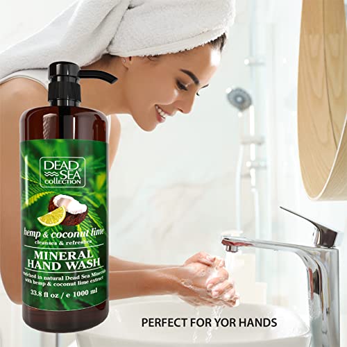 Течен сапун за ръце Dead Sea Collection с коноп, кокос и вар - Овлажняващ Гелевое Сапун за ръце с пищност - Хранително