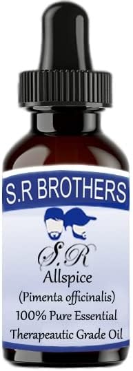 S. R Brothers Бахар (Pimenta officinalis) Чисто и Натурално Етерично масло Терапевтичен клас с Капкомер 30 мл