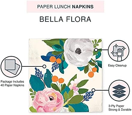 Хартиени салфетки за обяд от Студио Oh! - Flora Bella - Опаковка от 40 броя рисунки - 3-Слойный Здрав материал,