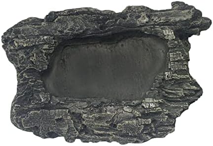 Каменна купа за обитаване комодо голяма |Декоративна купа за храна и вода на естествения вид | идеален за коротконогих видове