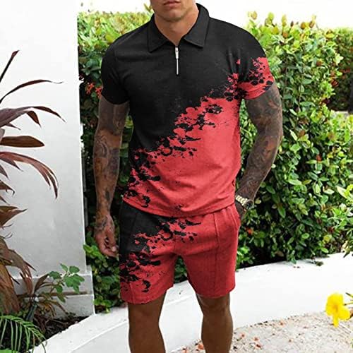 Мъжки Хавайски Ризи и Комплект от две части, Плажни Топене Bohenmian, Комплект с Флорални Принтом, Лятна Риза с къси