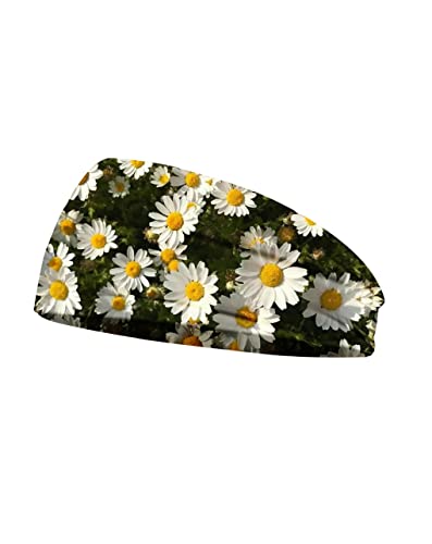 Превръзка на главата с цветя, тюрбан, кърпа с принтом ромашек, лента за коса, широки ленти на главата с цветя, BW42 (A4)