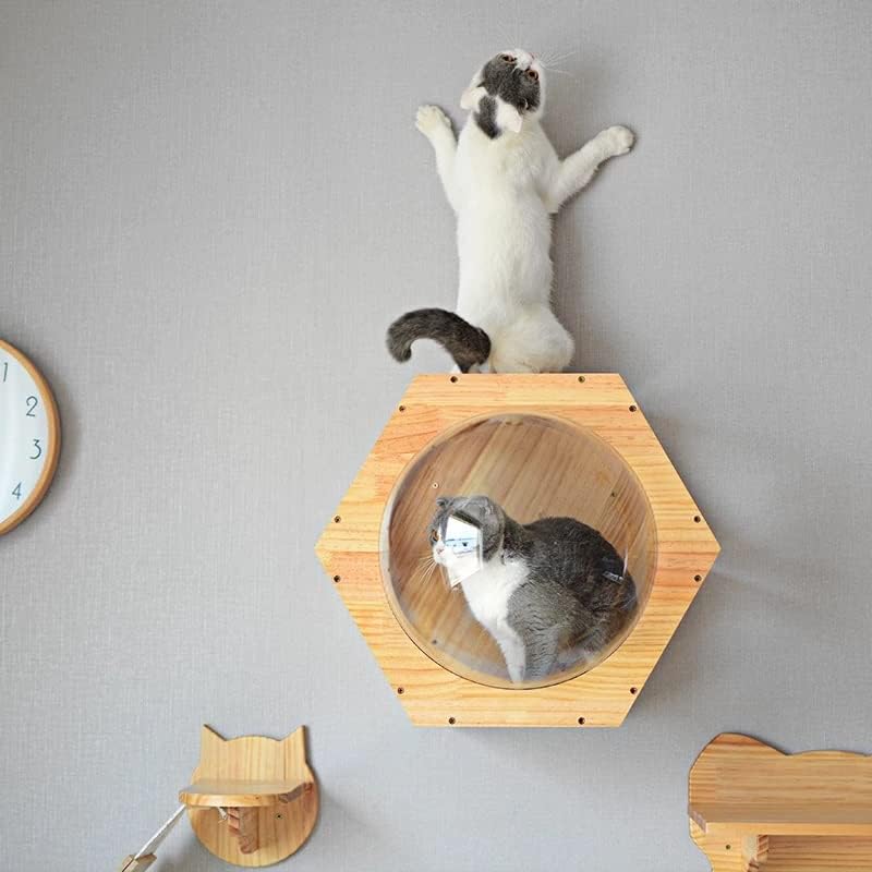 TOTOU Hexagonal Котешки Къща, платформа за скокове с котка, играчки за домашни животни, Развъдник, Рамки за катерене