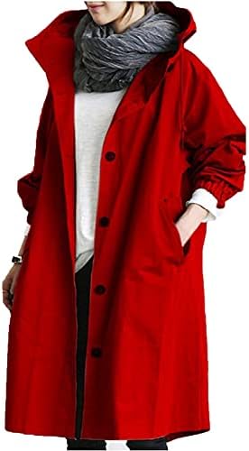 Дамски палта FOVIGUO, Модерни Пролетни Бизнес палто Оверсайз за Жени с дълги ръкави и Копчета, Однотонное Комфортно палто