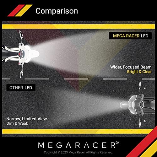 Лампа за осветление на мотоциклет Mega Racer LED - H4/9003/HB2 за Далечния/Къси светлини от 40 W 6000 До Бриллиантово-Бяло 8000 Лумена Led Чипове IP68 Водоустойчив, 1 бр.