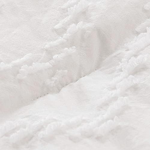 Комплект одеяла SLEEPBELLA California King, Бял Комплект постелки с шевронным модел, Комплект завивки в стил