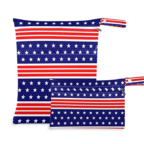 Националното Знаме на САЩ с Ивици и Звезди, Чанта за Влажни сушене на Пелените за многократна употреба, Чанта за Влажни