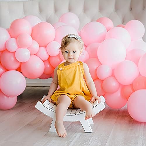 Пастельно-розови балони с размер 5 инча 12 инча 80 бр., детски розови балони за детската душа, украса за парти честит рожден