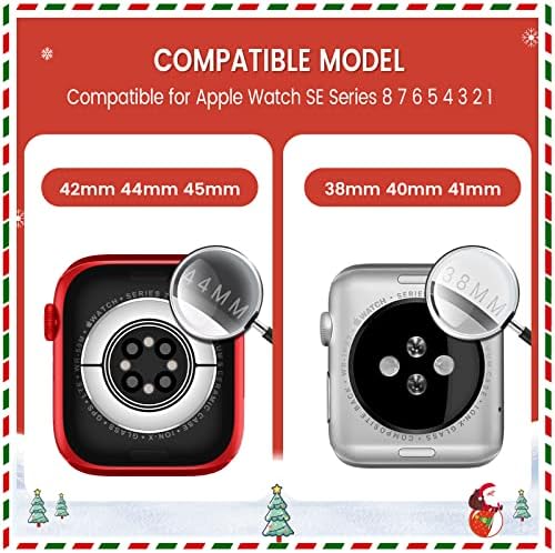 Goton Коледен каишка Apple Watch за Apple Watch 38 мм 40 мм 41 мм 42 мм 44 мм 45 мм, Коледен Мек Силиконов Защитен