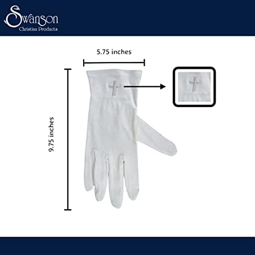 Swanson Christian Products Бели Памучни Църковни ръкавици - За управление на качеството и Дейности - Ръкавица колектор