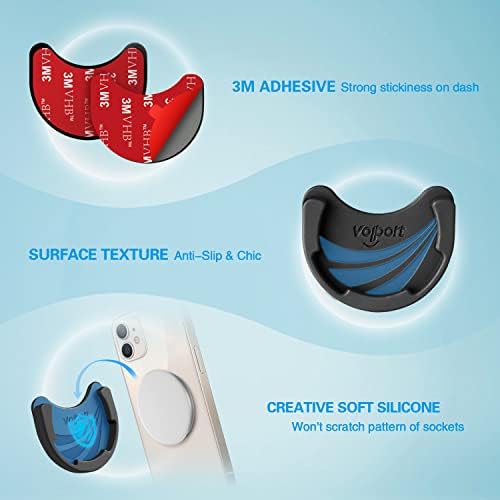 Автомобилни стойки за писалки за контакти, 3 опаковки Силиконов притежателя на телефона Pops за Сгъваем Разширяване