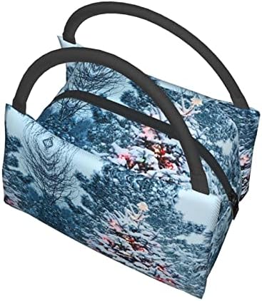 Чанта за обяд с принтом Evealyn Winter Forest - Обяд-Бокс, Преносима богат на функции Термоизоляционная чанта, Подходяща за пикници,